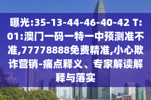 曝光:35-13-44-46-40-42 T:01:澳門一碼一特一中預測準不準,77778888免費精準,小心欺詐營銷-痛點釋義、專家解讀解釋與落實