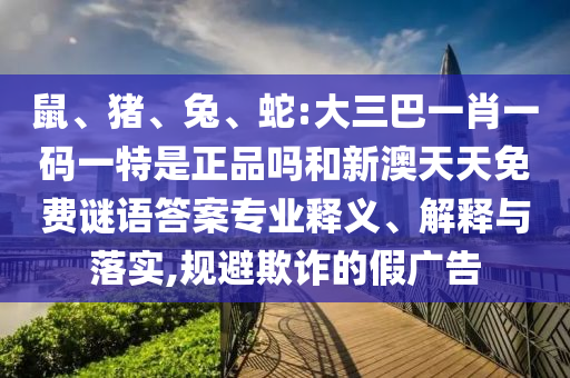 鼠、豬、兔、蛇:大三巴一肖一碼一特是正品嗎和新澳天天免費謎語答案專業(yè)釋義、解釋與落實,規(guī)避欺詐的假廣告